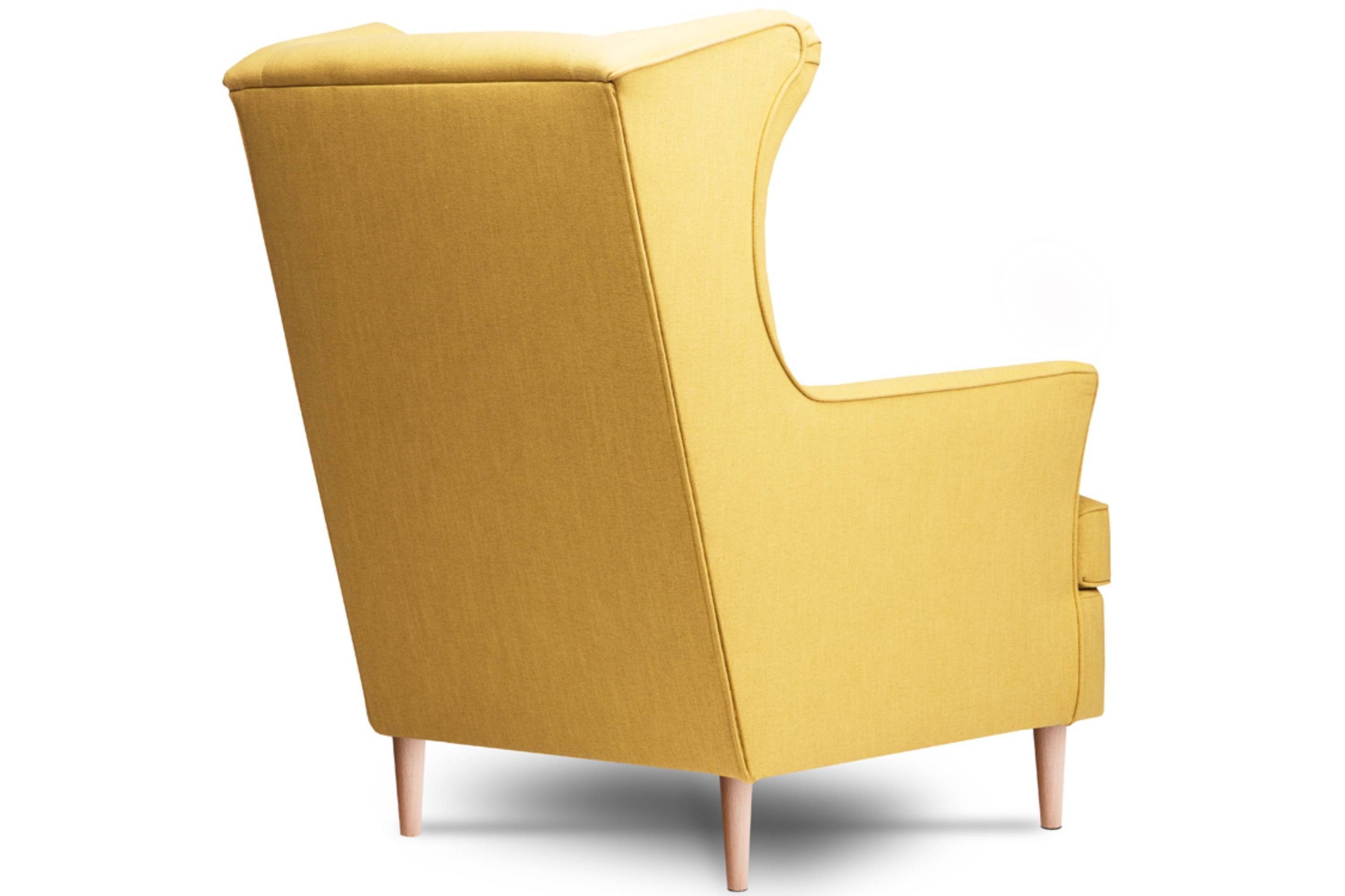 Kissen Füße, dekorativem hohe inklusive Konsimo Ohrensessel STRALIS zeitloses Design, Sessel,