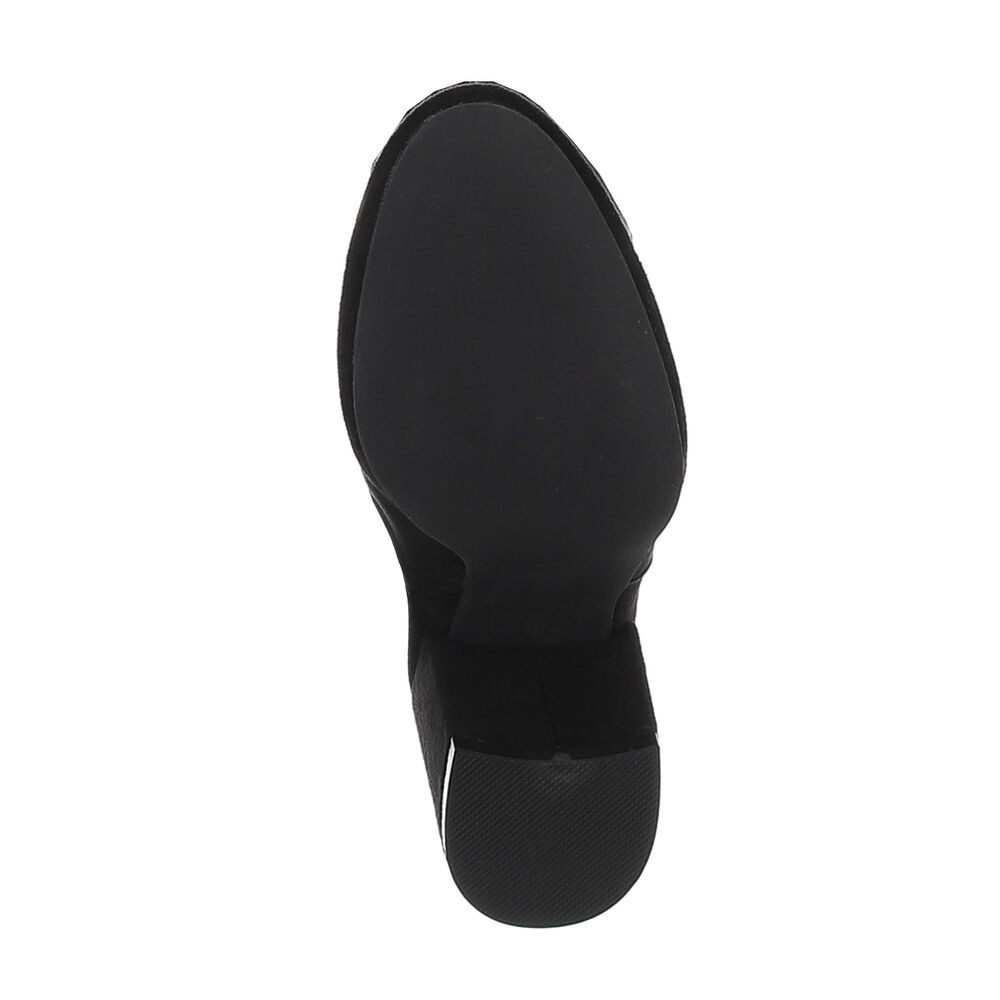 Ital-Design Damen Party & Clubwear Overkneestiefel (87124620) Blockabsatz High-Heel Stiefel in Schwarz