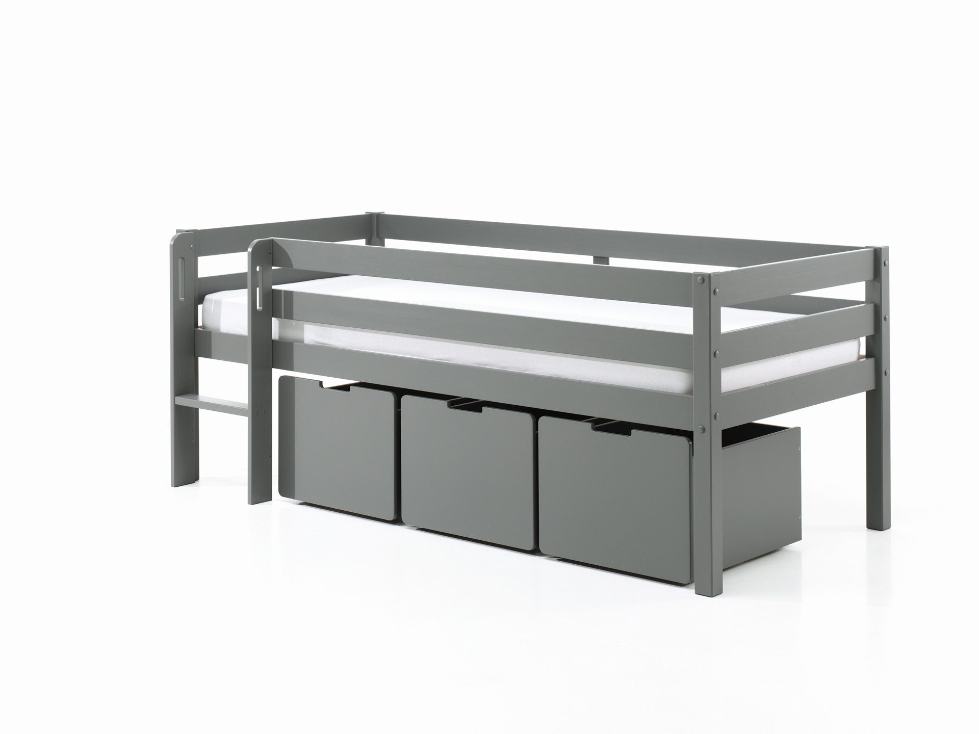 Vipack Spielbett "Pino, Kiefer massiv, mit Rolllattenrost, 3 Rollboxen, Mad günstig online kaufen