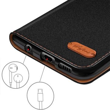 CoolGadget Handyhülle Denim Schutzhülle Flip Case für Huawei P9 Lite 5,2 Zoll, Book Cover Handy Tasche Hülle für P9 Lite Klapphülle