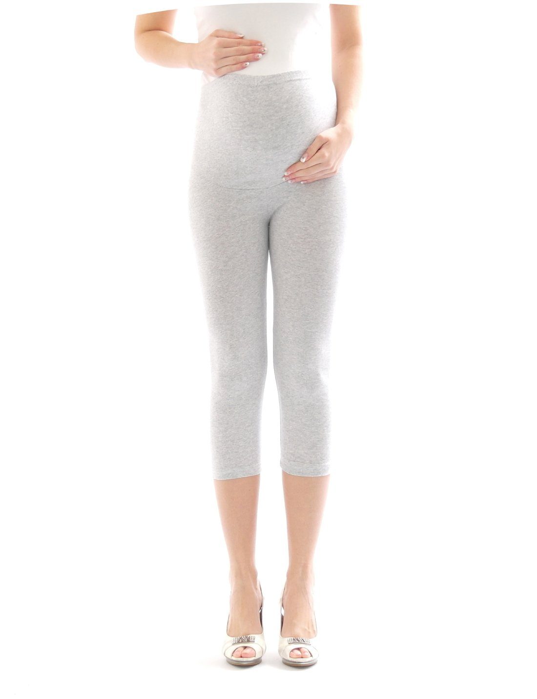 SYS Umstandshose Umstand Hose Capri 3/4 Leggings Umstandsleggings Baumwolle