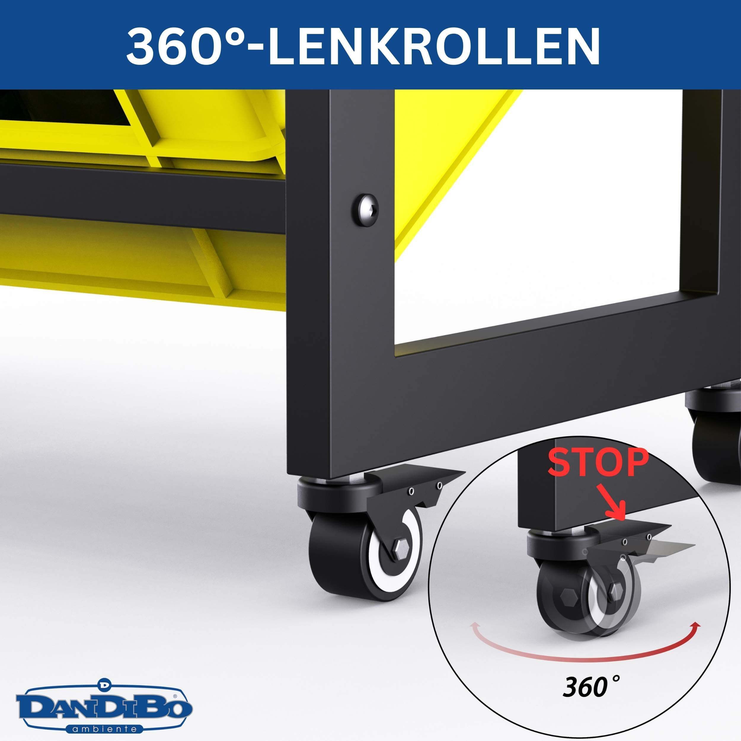 DanDiBo Standregal Getränkekistenregal 4 Kisten mit Ablagefläche Rollen Haken Metall, Getränkeregal Kistenregal Getränke Regal Bierkistenregal – Bild 3 von 5
