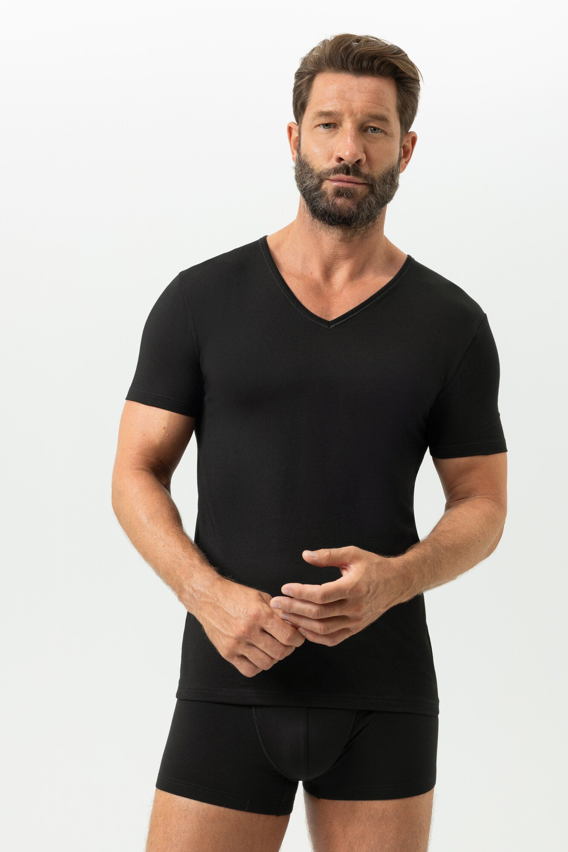 Mey Unterziehshirt Herren Serie Dry Cotton Uni (1-St) Baumwoll-Mix, V-Ausschnitt, Halbarm, atmungsaktiv, Single Jersey