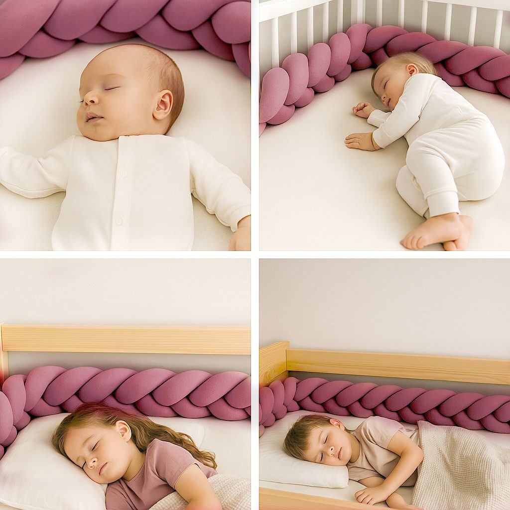 Nordic Coast Company Nestchenschlange XXL Bettschlange geflochten, Baby-Bettumrandung - Fallschutz, (Vielseitig für Babybetten, Kinder- u. Jugendbetten), höher, als andere Modelle und mitwachsend für jedes Alter