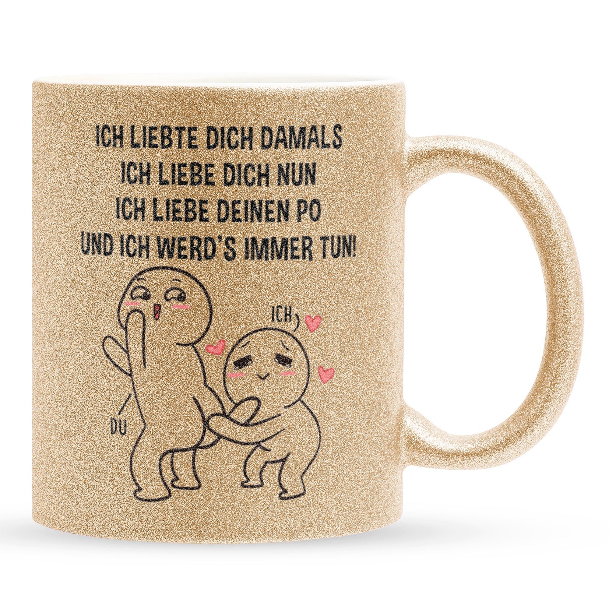 22Feels Tasse Jahrestag Geschenk Hochzeitstag Männer Frauen Ehefrau Freundin Ehemann, Keramik, Glitzertasse, Made in Germany