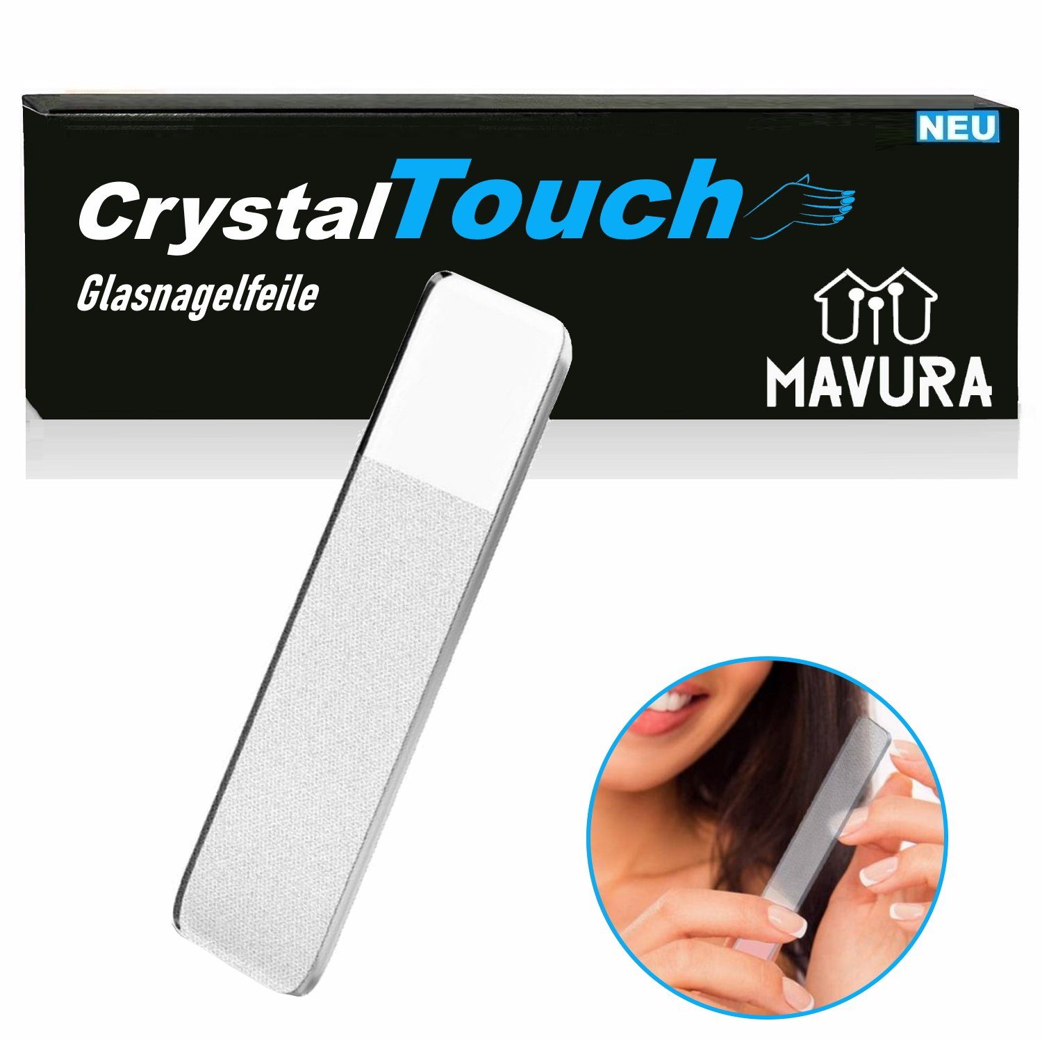 Maniküre Professionelle, Feile Pflege Nagel Glasnagelfeile MAVURA CrystalTouch Kristall Glasfeile Nano Nagelfeile Glasnagelfeile