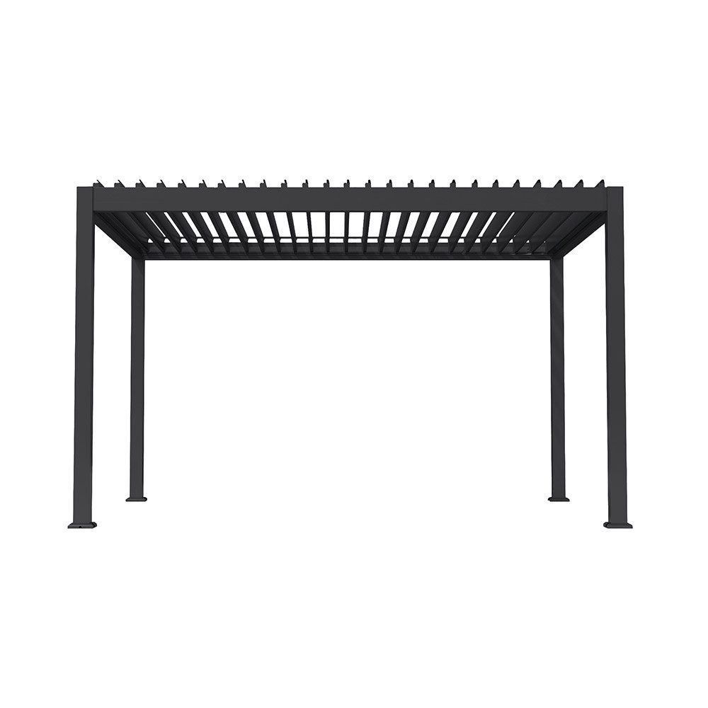 HOME DELUXE Pavillon Elektrische Pergola FAYLA - 407 x 297 x 250 cm, mit 0 Seitenteilen, einstellbares Lamellendach, Lamellenpavillon, Terrassenüberdachung