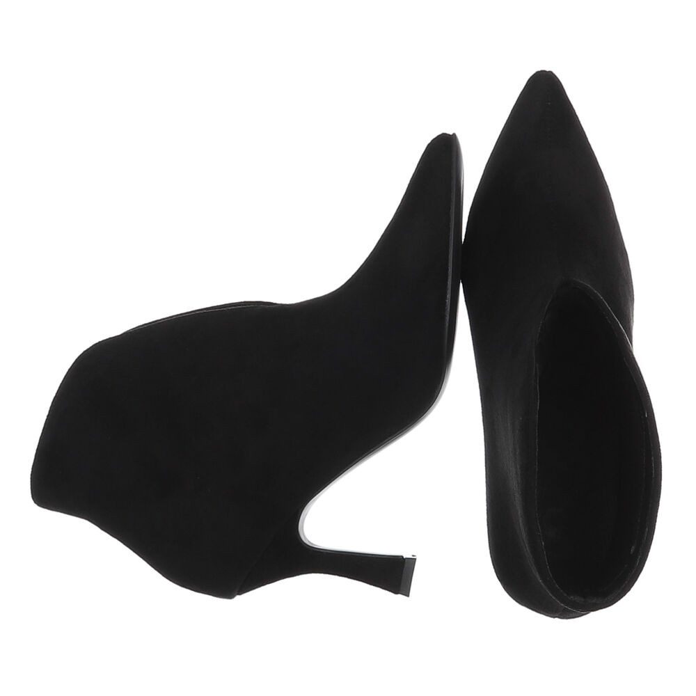 Ital-Design Damen Ankle-Boot spitz mit hohem Absatz High-Heel-Stiefelette (92269202) Pfennig-/Stilettoabsatz Stiefeletten in Schwarz