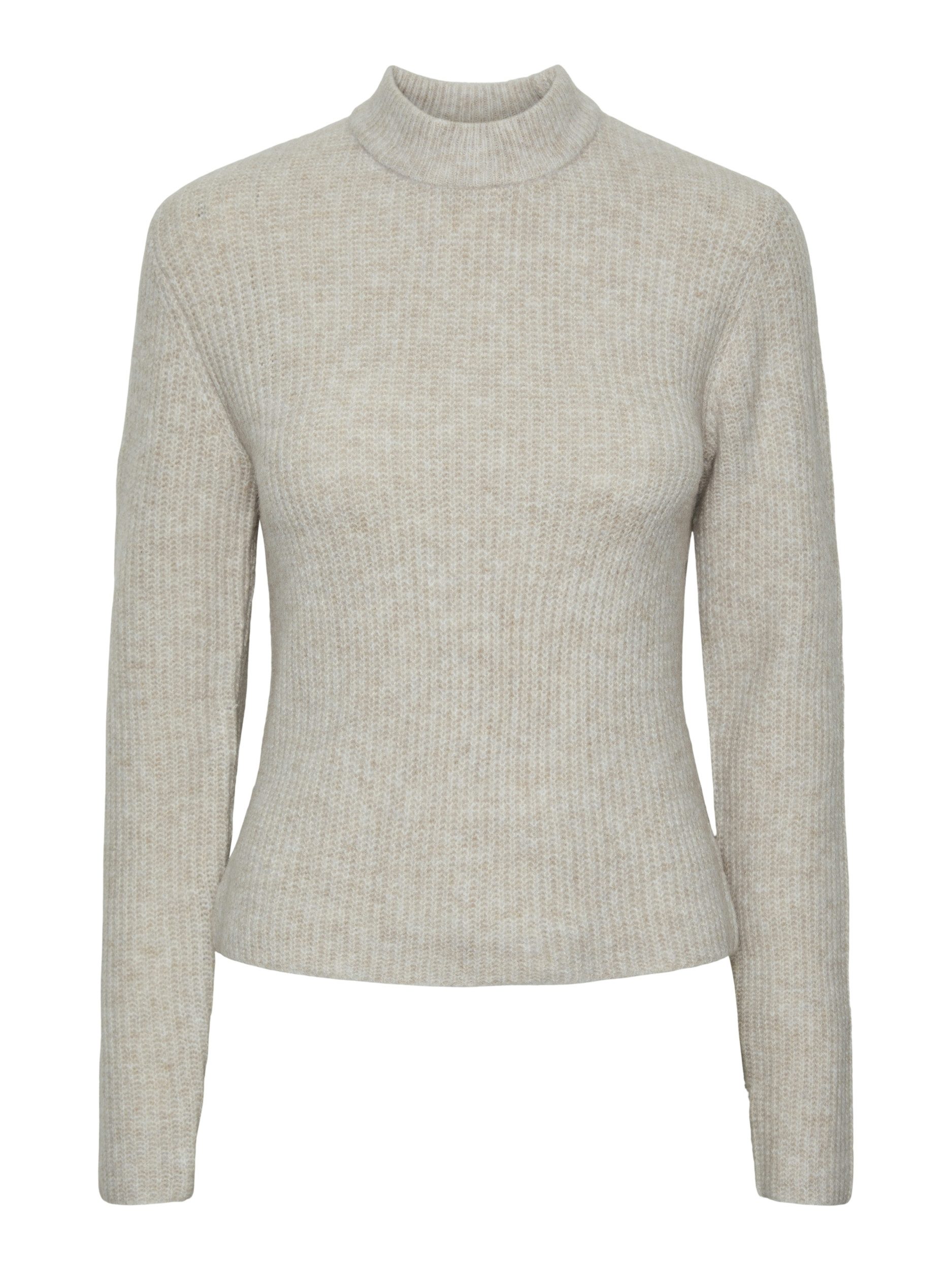 pieces Strickpullover - Stehkragenpullover mit Ausschnitt am Rücken