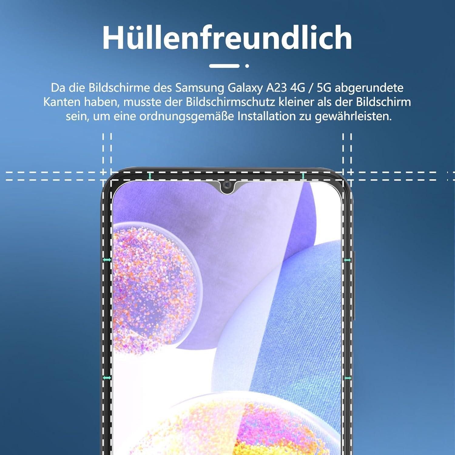 LuxusKollektion Displayschutzglas Panzer Schutz Glas Samsung Galaxy A23 4G 5G 3er Pack 9H HD Schutzfolie, 3 Stück – Bild 3 von 5
