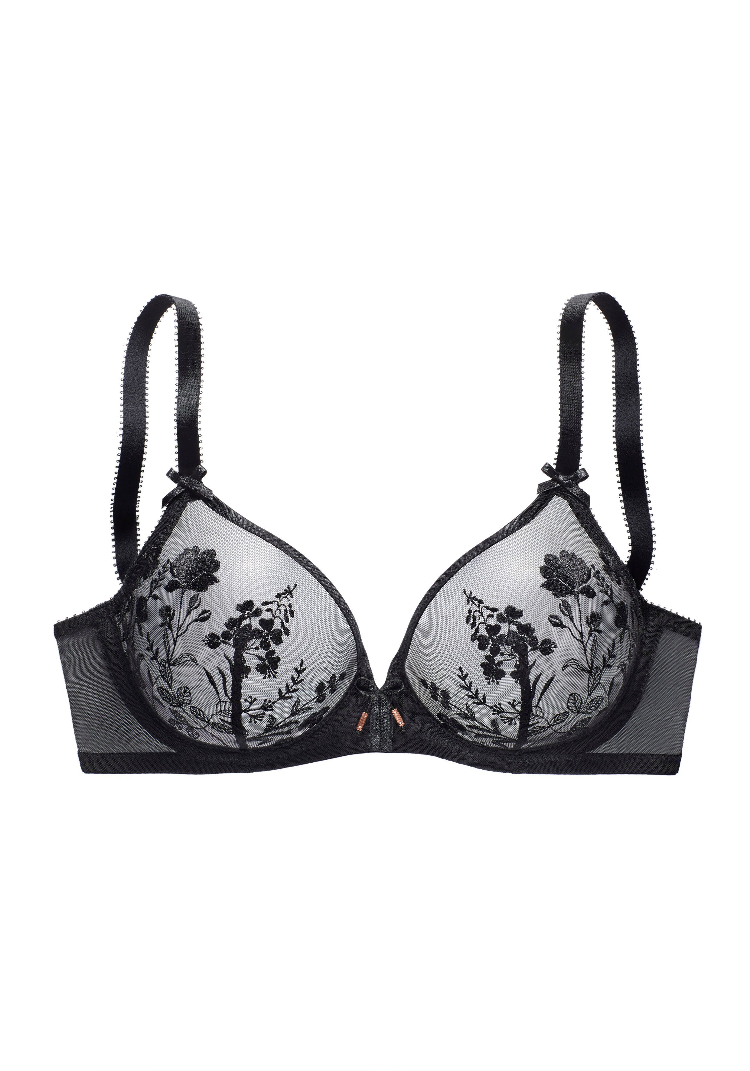 LASCANA Bügel-BH Maria mit Blumen aus edler Stickereispitze, transparente Unterwäsche. € 39,99