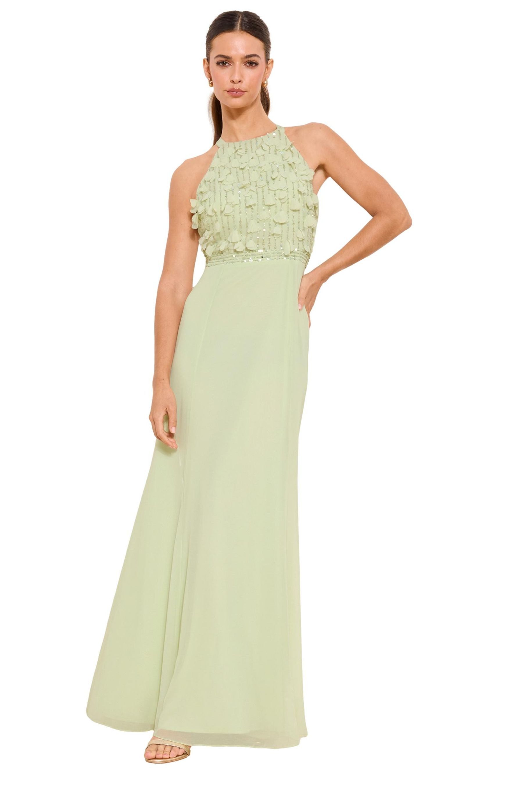 LIPSY Maxikleid Lipsy 3D-Neckholder-Maxikleid für Brautjungfern (1-tlg)