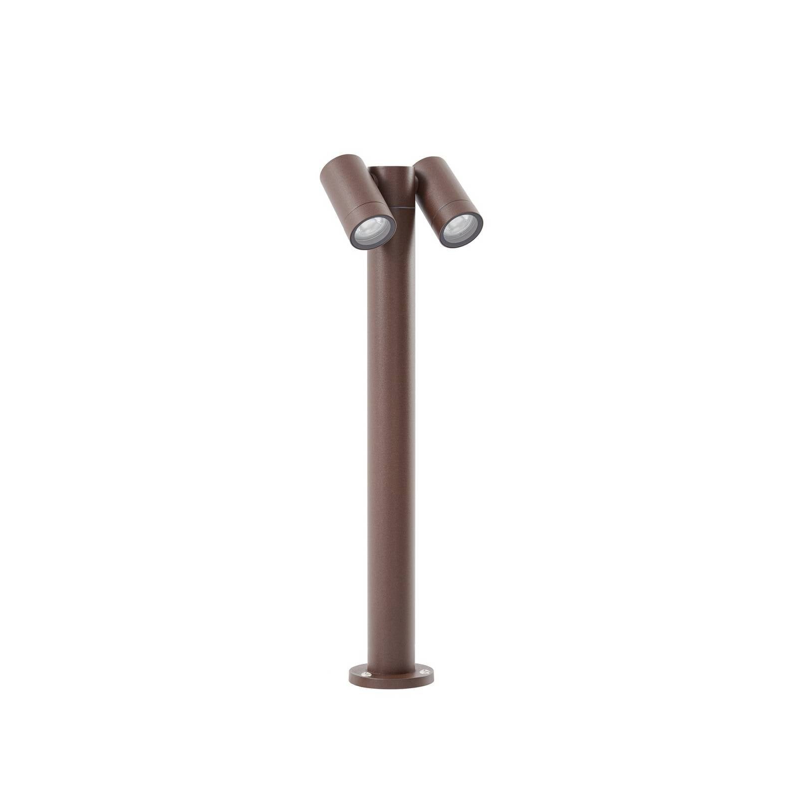 Prios Außen-Stehlampe Tulimar, Metall, Braun IP65, 2 x 10 W LED