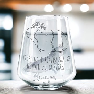 Mr. & Mrs. Panda Glas Meerschweinchen Weisheit - Transparent - Geschenk, Wasserglas, Gute L, Premium Glas, Elegantes Design