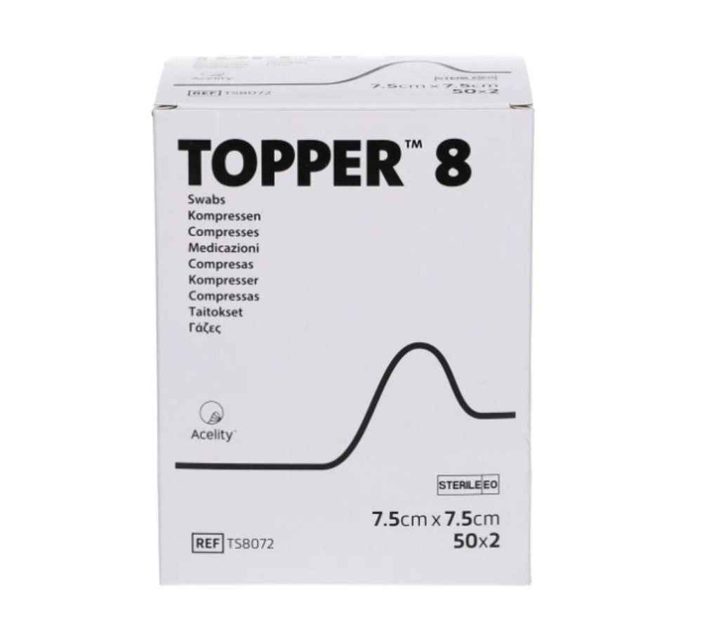 Gips-und Verbandschutz Topper 8 Kompressen steril 7,5 x 7,5 cm