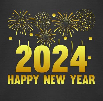 Shirtracer Shirtbody 2024 Happy New Year Feuerwerk gold Silvester Baby