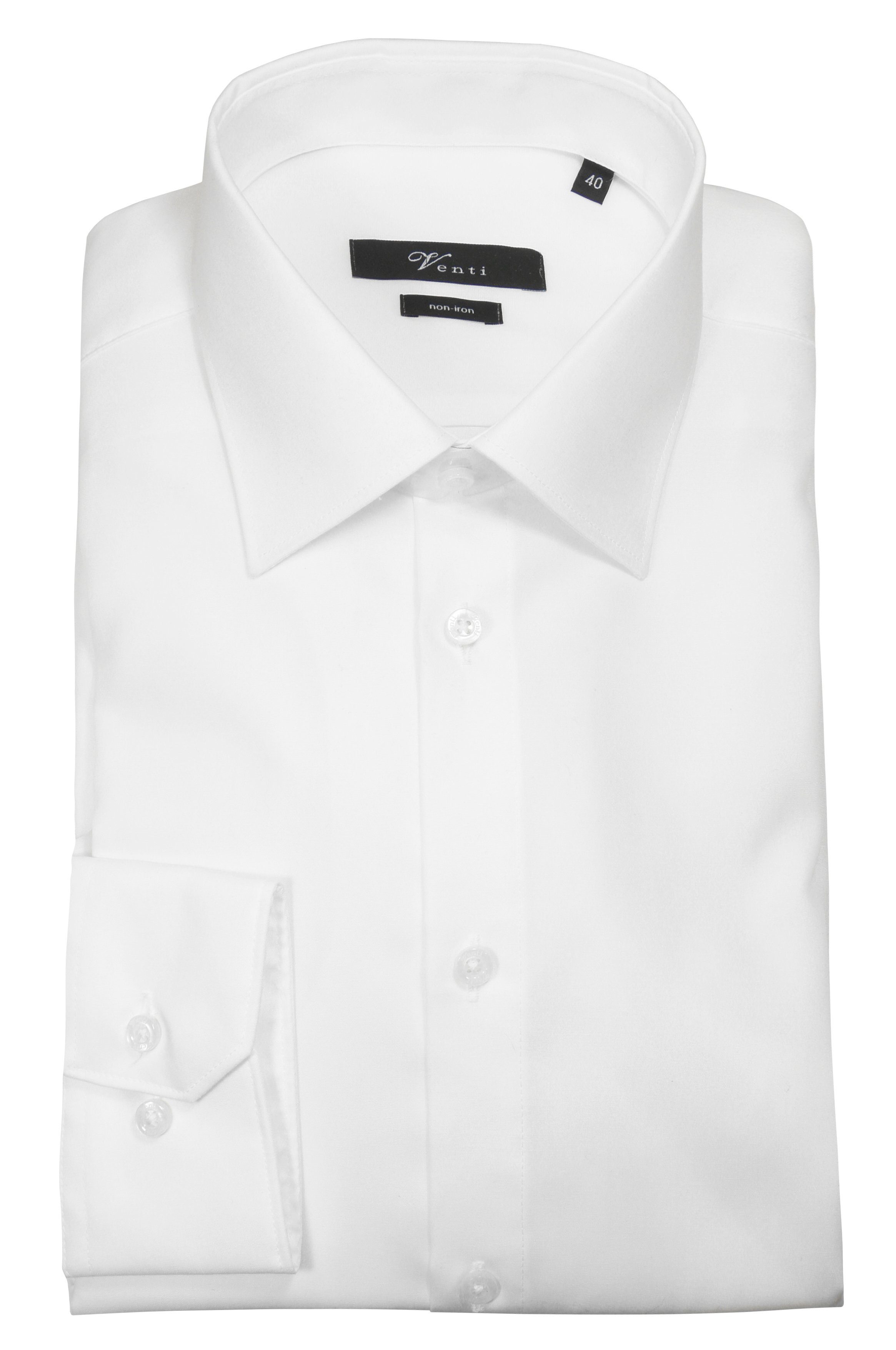 VENTI Businesshemd Herren Hemd extra langer Arm 72cm Langarm Hemd uni modern fit Kentkragen, weiß HL81, 43