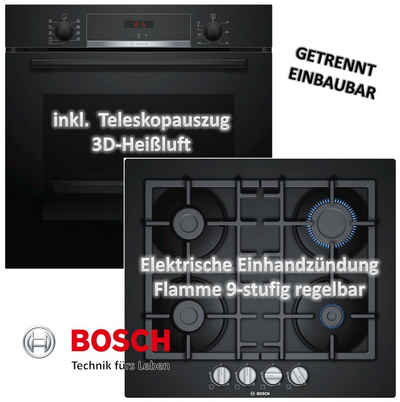 BOSCH Gasherd-Set Gas Herd Set Gasherd Einbau Autark Bosch Backofen + GAS Glaskeramik