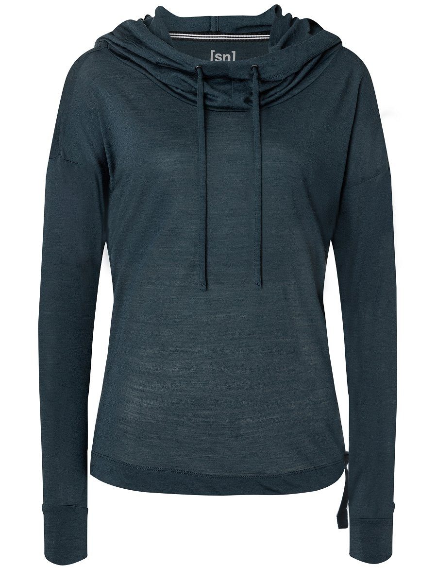 optimaler Blueberry Merino Merino-Materialmix Hoodie SUPER.NATURAL HOODIE FUNNEL W Hoodie