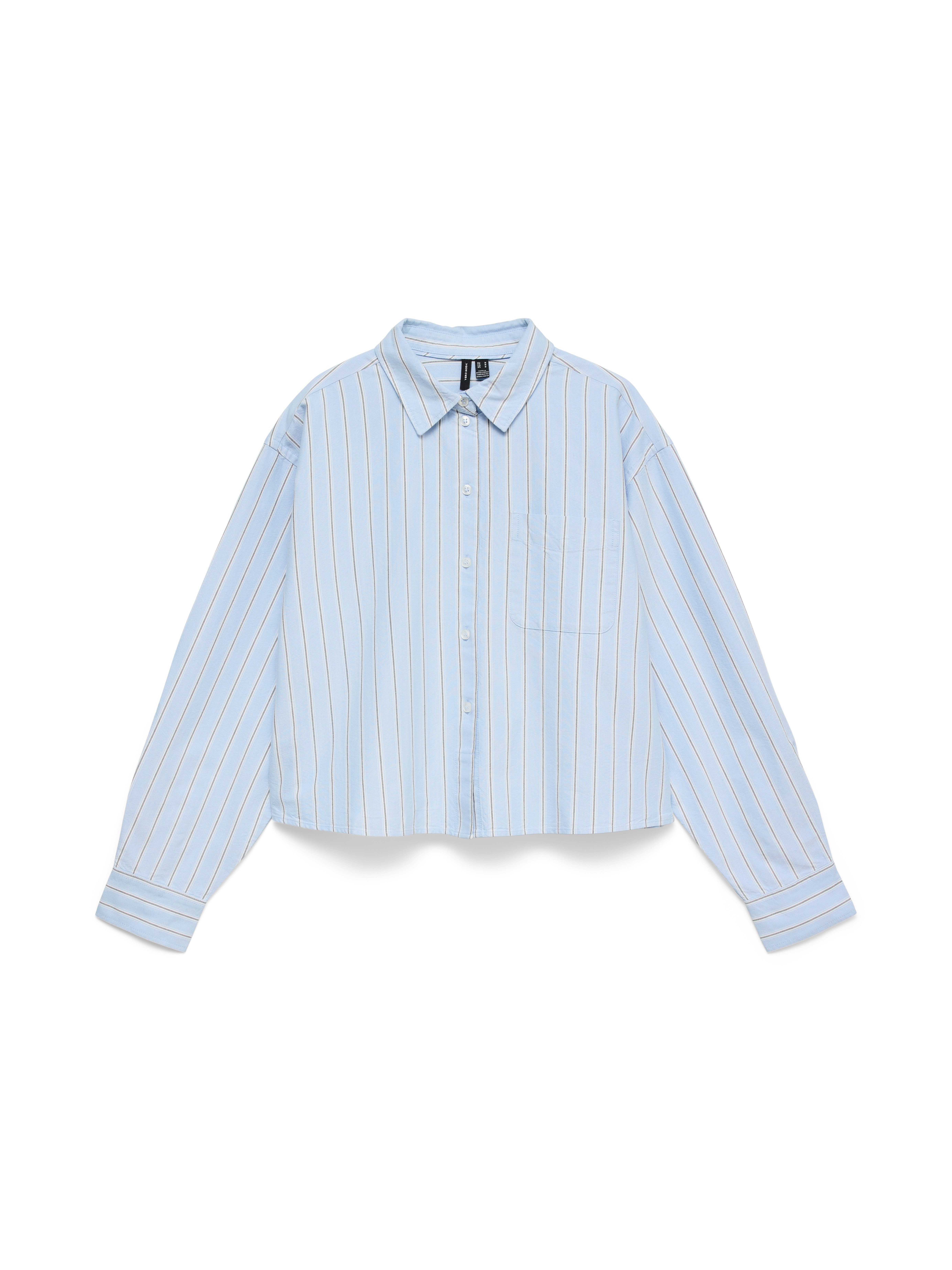 Vero Moda Hemdbluse VMARIA LS SHORT BOXY SHIRT WVN NOOS Baumwollmischung, loose fit