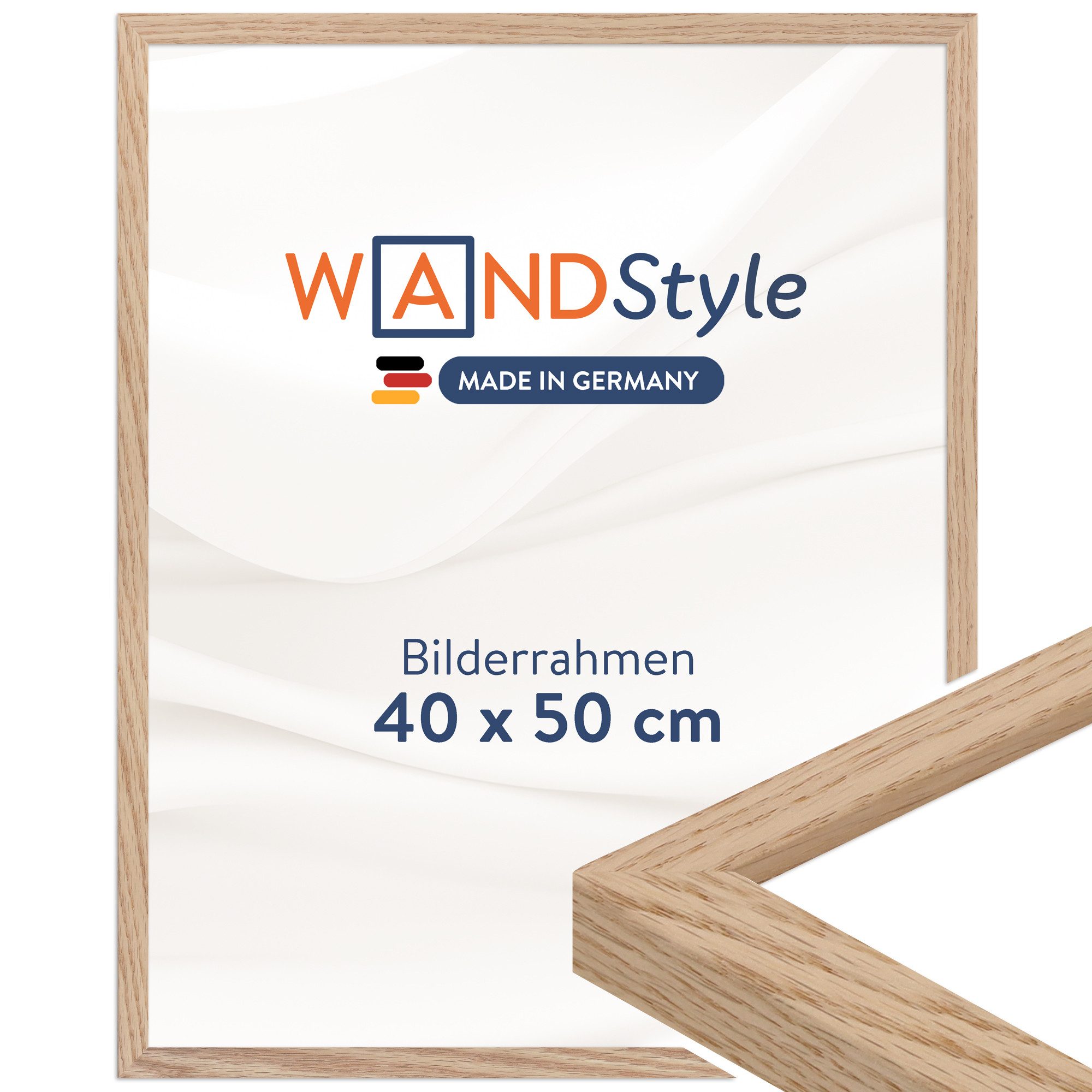 WANDStyle Bilderrahmen H950, Eiche Bilderrahmen 40x50 Holz, Moderner Fotorahmen Eiche 40x50 cm