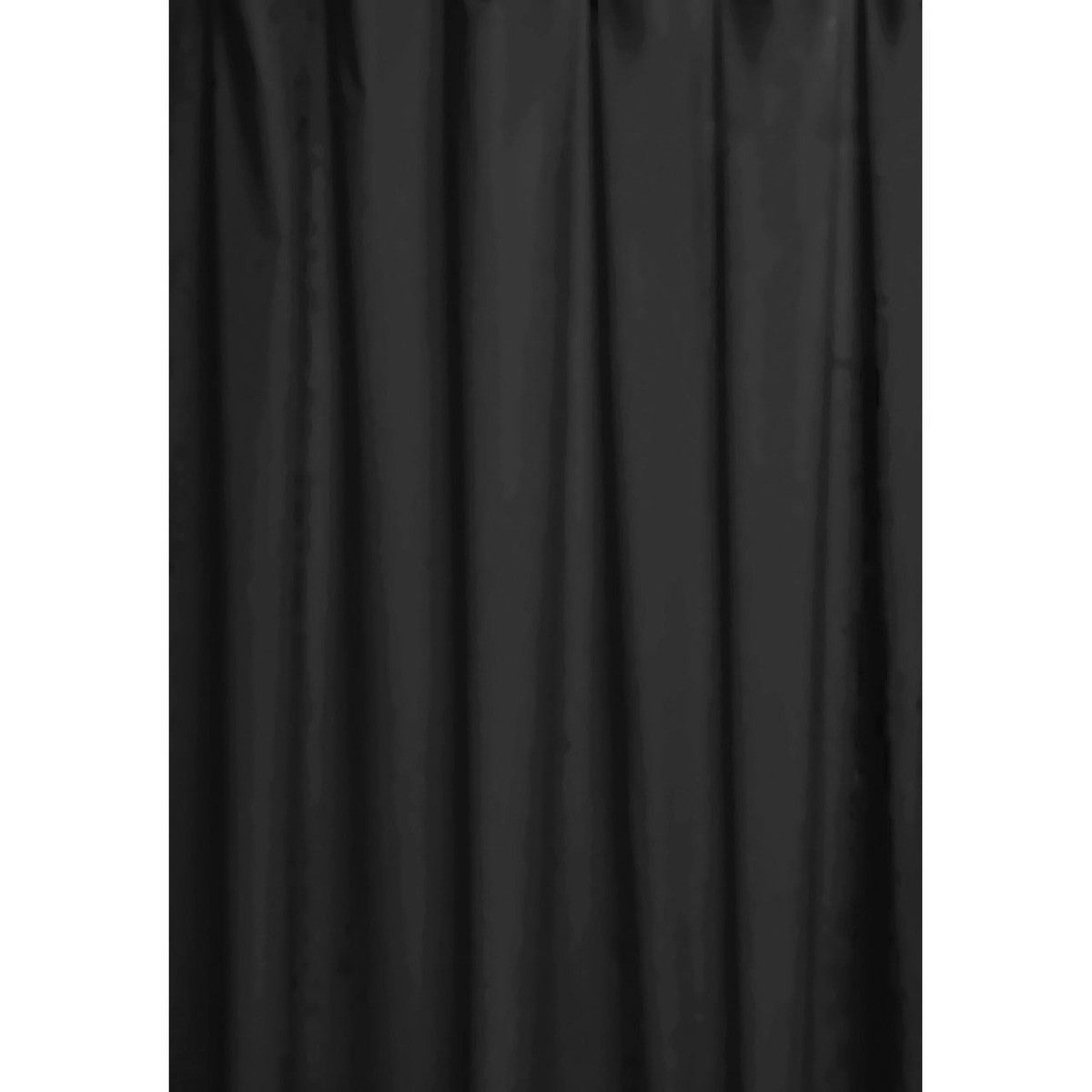 Euroshowers GmbH Duschvorhang Neutral Schwarz 180 × 200 cm Polyester mit 12 Ringen Breite 180 cm