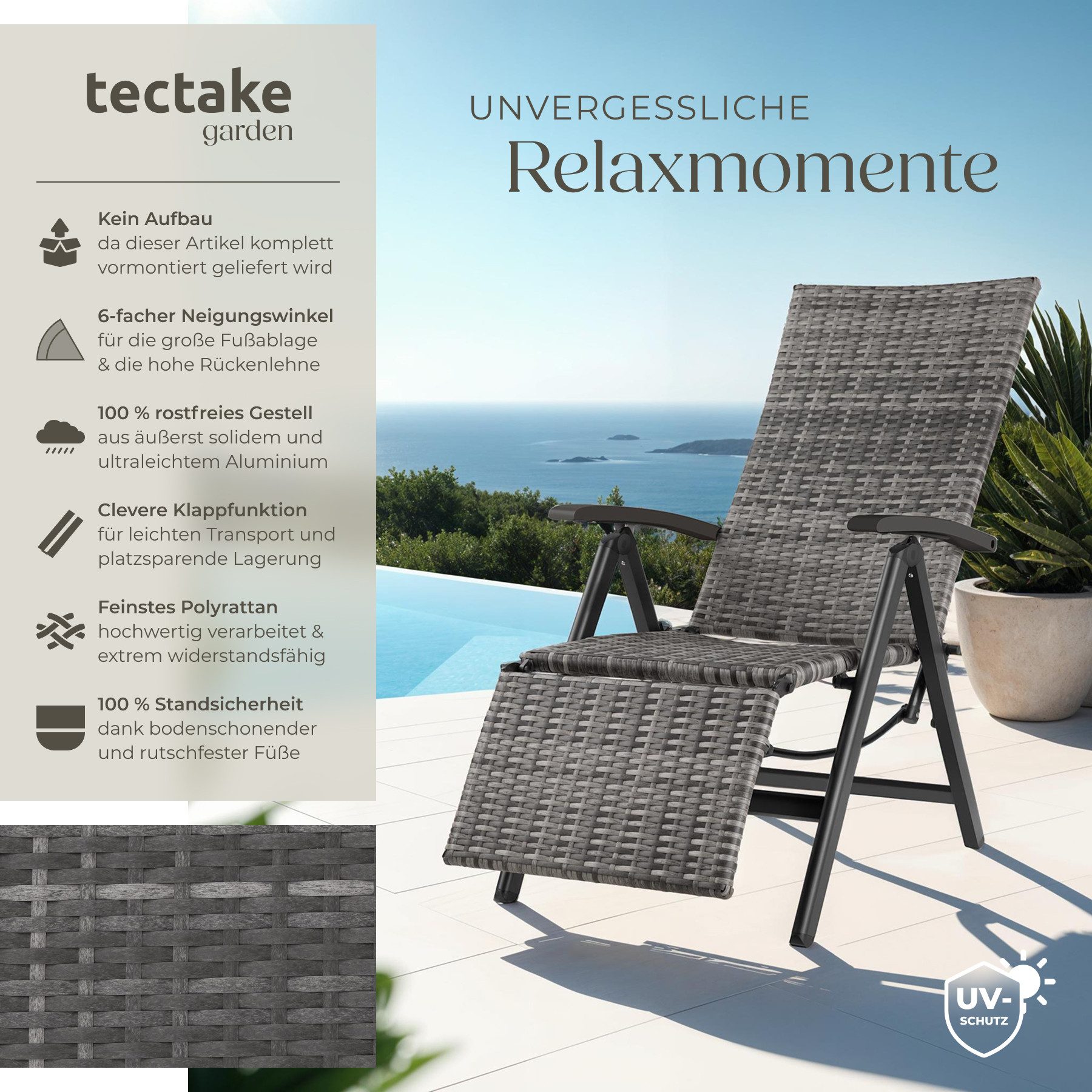 tectake Rattanstuhl Brisbane (Set, 1 St), günstig online kaufen