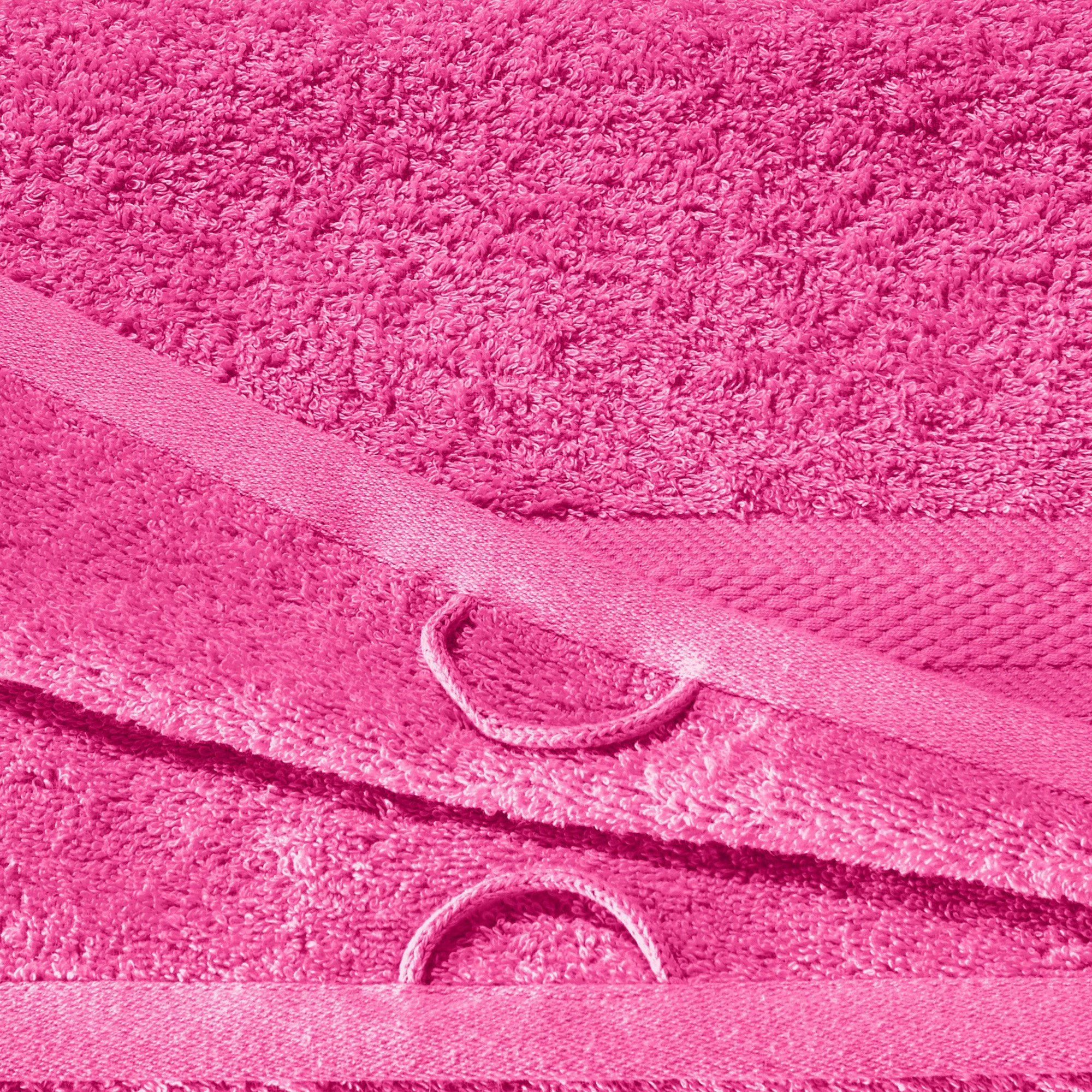 Handtuch Walk-Frottier "Chicago" pink REDBEST Frottier Uni Handtuch (12-St), 12er-Pack,