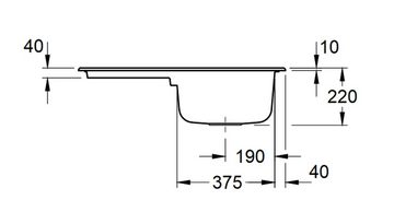 Villeroy & Boch Küchenspüle 3340 02 KD, Rechteckig, 80/22 cm, Architectura Serie, Spüle reversibel