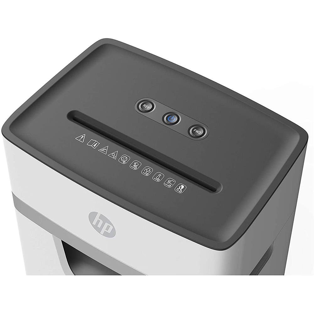 Go Europe Aktenvernichter HP OneShred 10MC, Sicherheitsstufe P-5 Micro Cut 10 Blatt Mikroschnitt 20 L weiß – Bild 4 von 5