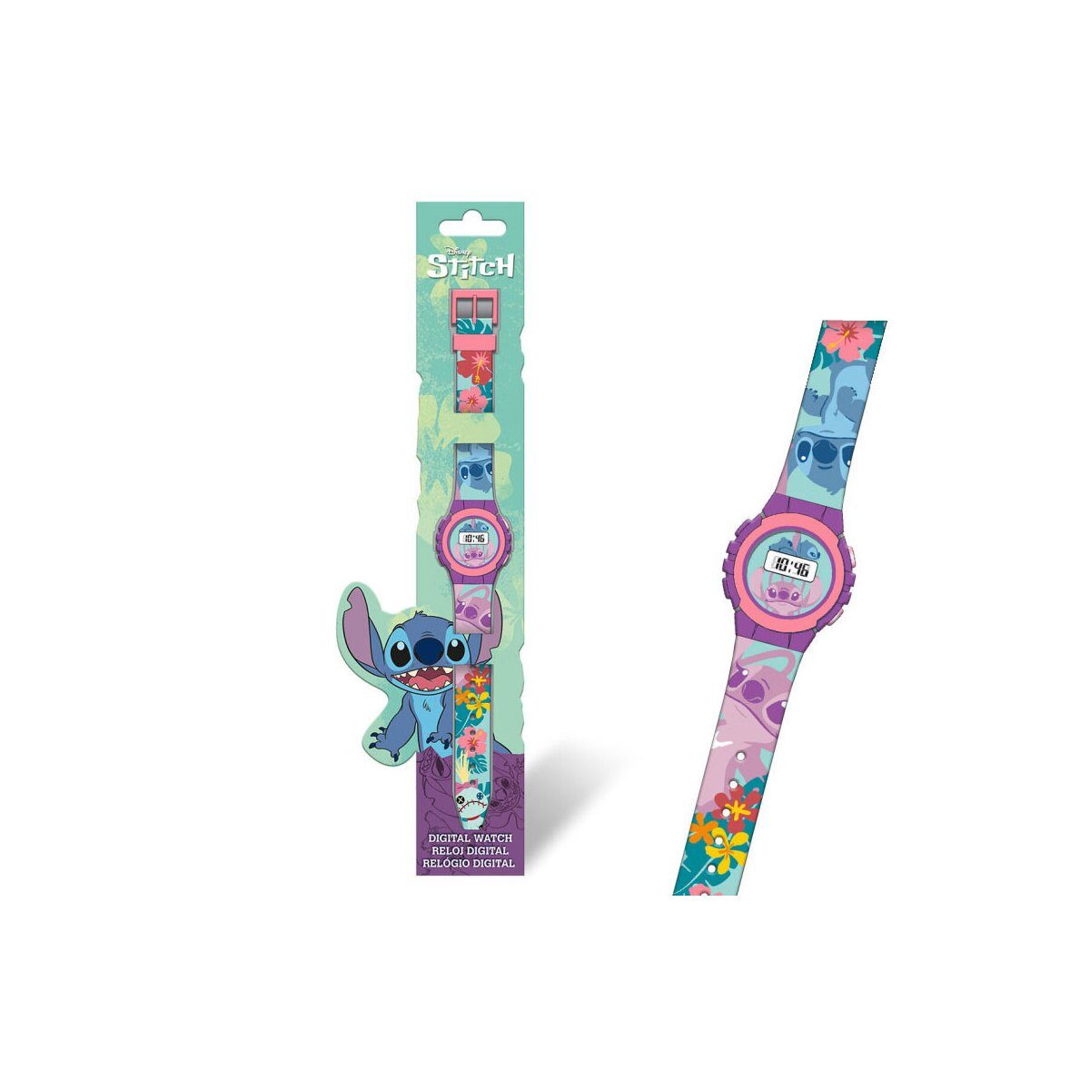 Lilo & Stitch Digitaluhr Lilo & Stitch Uhr digital Tropical Design Kinder Armbanduhr, (1-tlg)