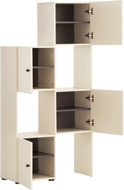 Schildmeyer Schieberegal Lovund, Breite variabel von 42 bis 70 cm, 4 Türen mit Softclose-Funktion