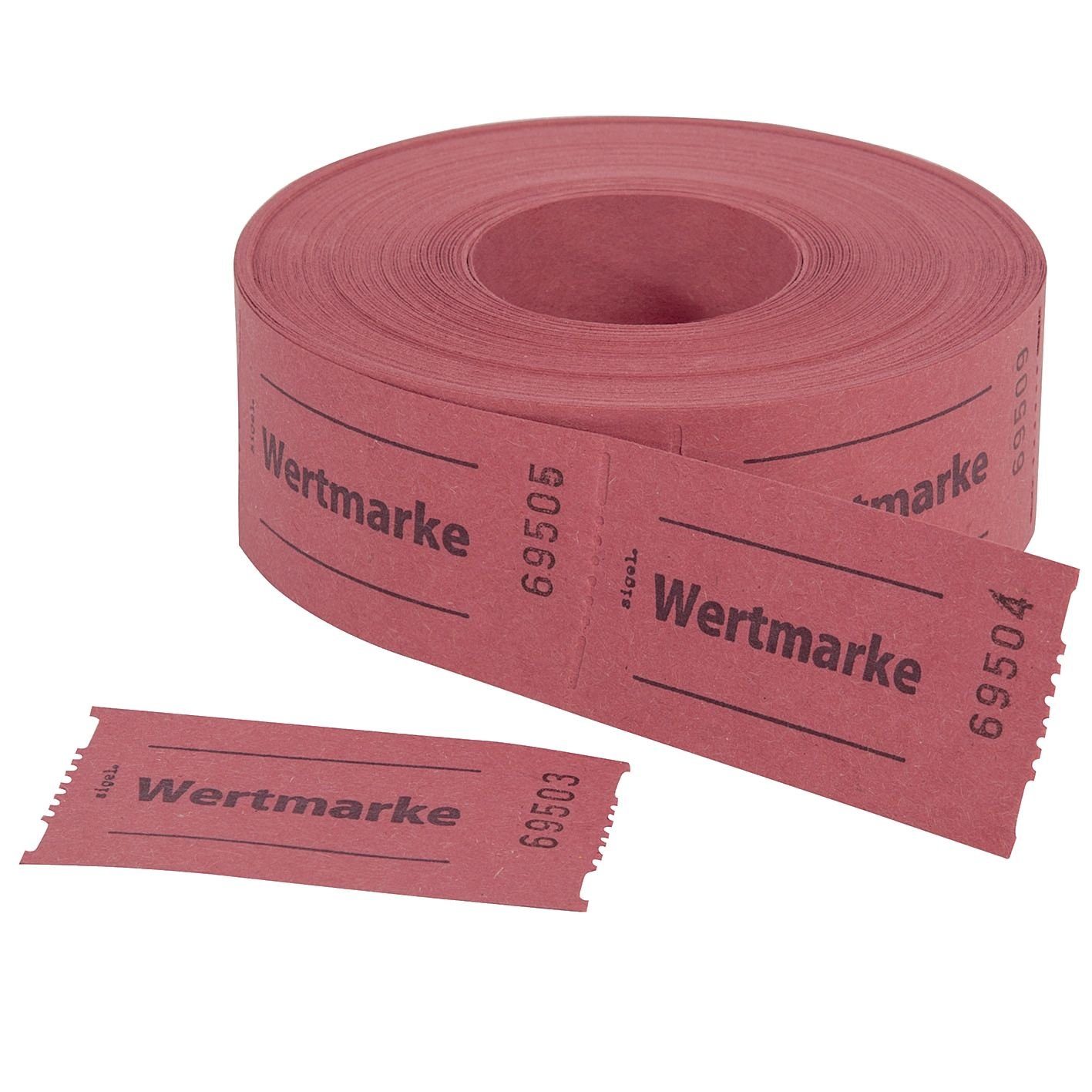 Sigel Formularblock Gutscheinmarken-Rollen »Wertmarke« - rot fortlaufend nummeriert 60x30