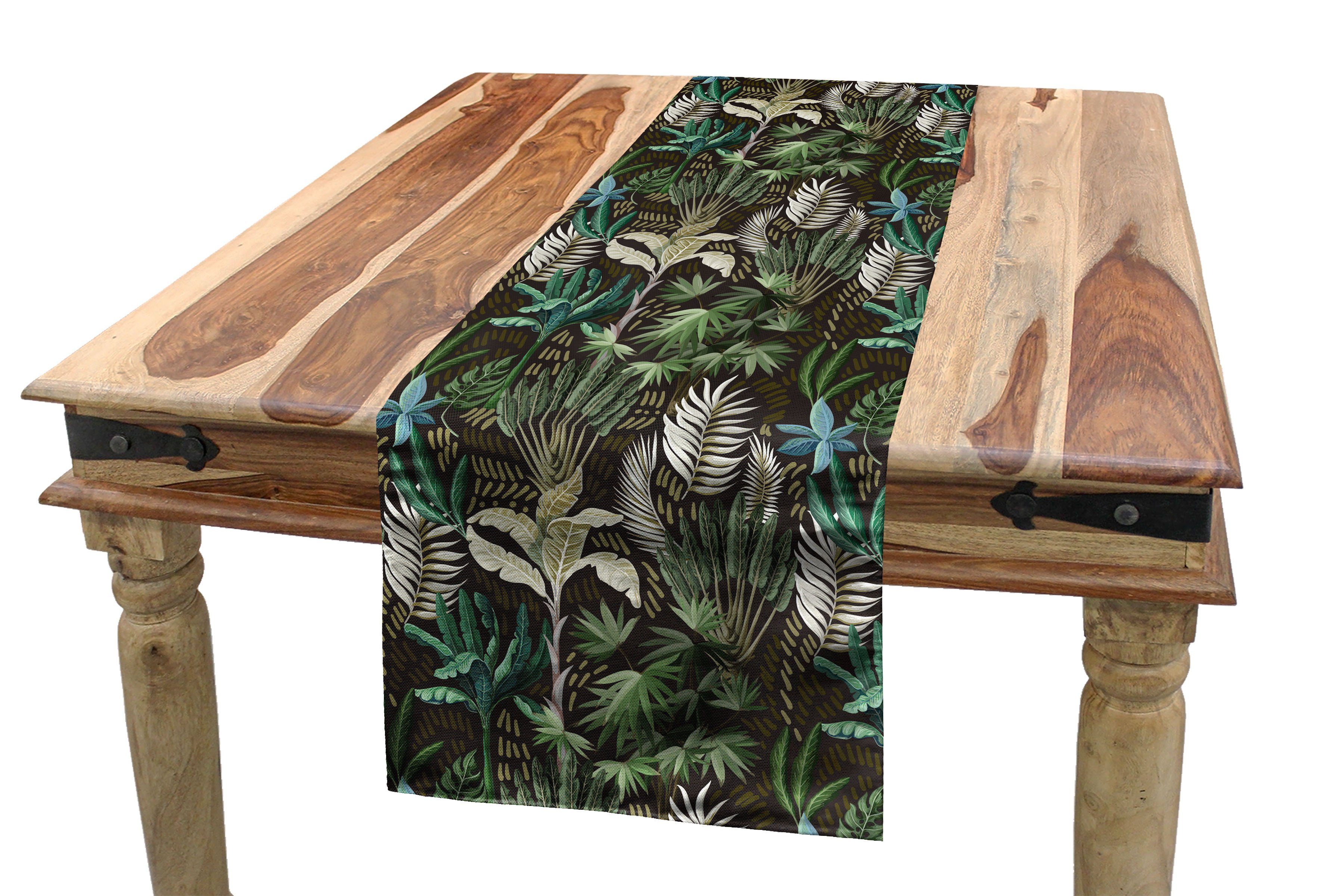 Abakuhaus Tischläufer Esszimmer Küche Tropisch Tischläufer, Pflanzen Dekorativer Kunst Hawaii Exotische Rechteckiger