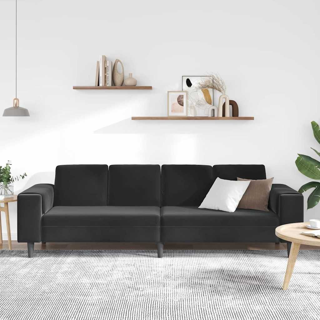 vidaXL Sofa Sofa Set Schwarz Samt, günstig online kaufen