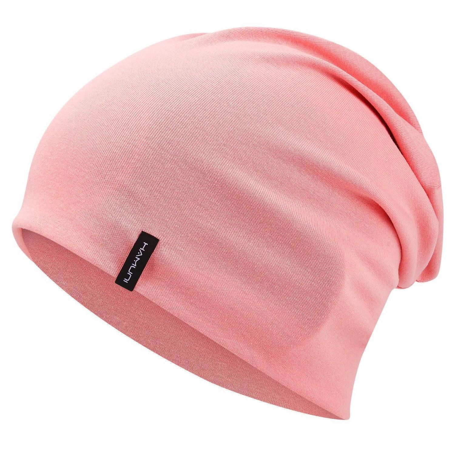 Beanie Beanie Slouchy Damen Herren Baumwolle Doppellagig Winddicht Peach Rosa