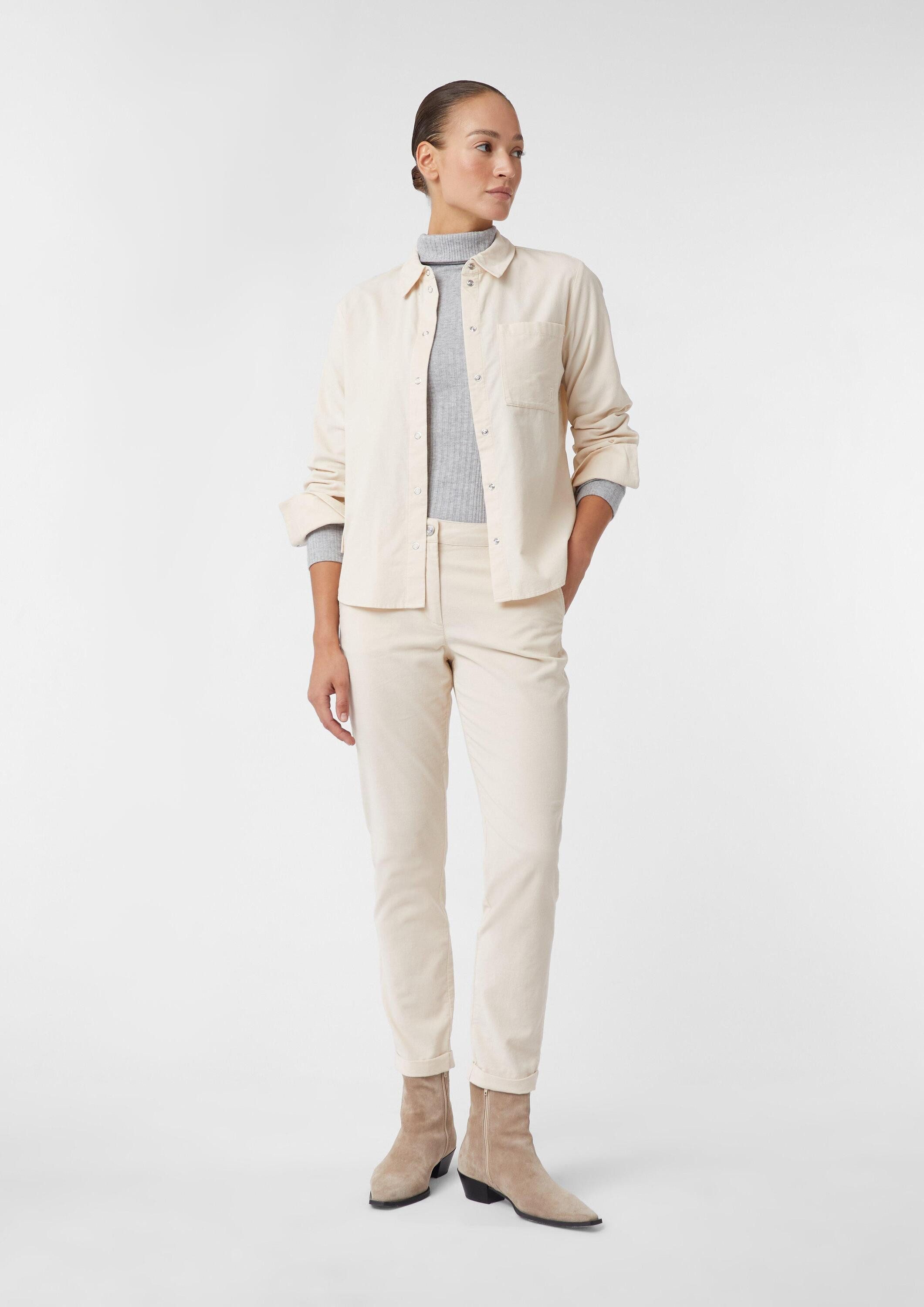 comma Chinos Hose Leichte Cord-Chino mit Umschlag am Saum