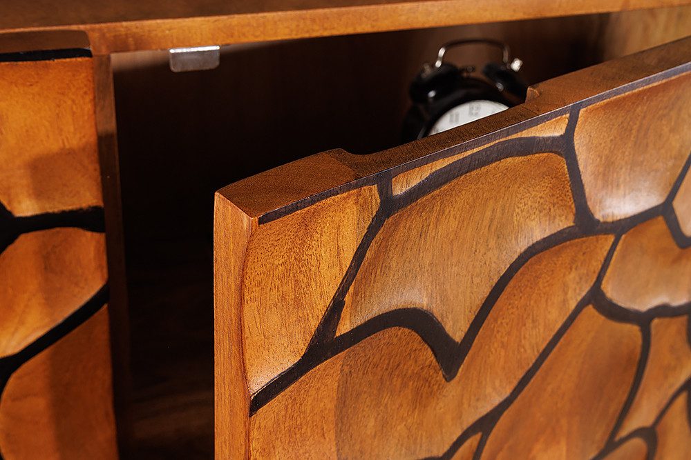 riess-ambiente Sideboard VULCANO 180cm braun / schwarz (Einzelartikel, 1 St), Wohnzimmer · Massivholz · Metall · Anrichte · 3D-Front · Modern Design – Bild 5 von 5