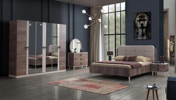JVmoebel Kommode Schlafzimmer Kommode mit Spiegel Luxus Modern Möbel Holz Neu