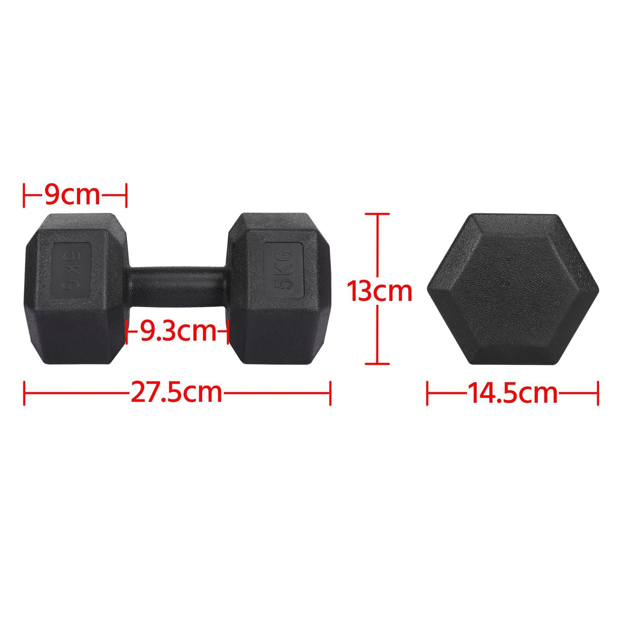 Yaheetech Kurzhantel 8/10/12/15/16/20 kg, (2er Set), 2er Kurzhanteln Hanteln Set für Krafttraining oder zu Hause