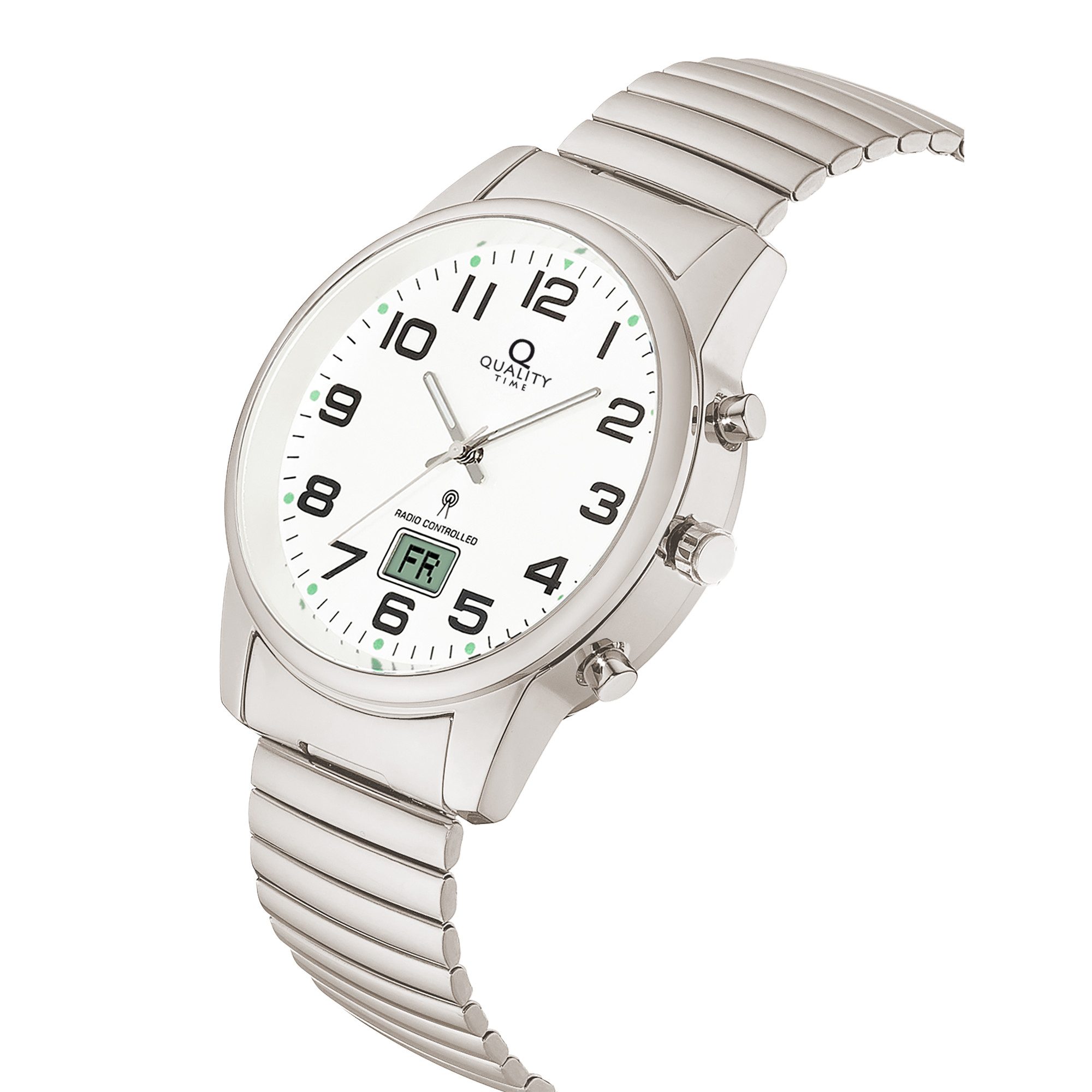 QUALITY TIME Funkuhr QGA-10509-12Z, Quarzuhr, Armbanduhr, Herrenuhr, Edelst günstig online kaufen