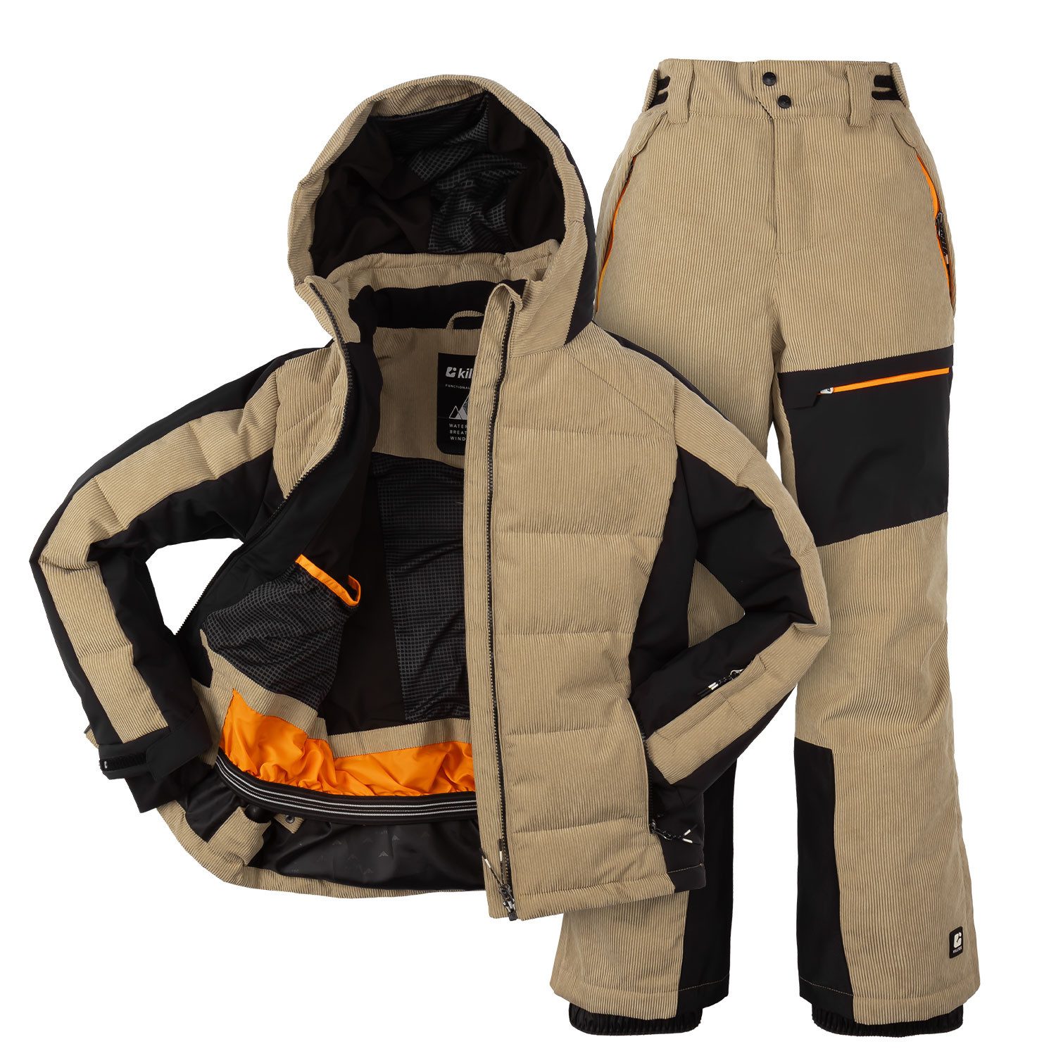 Killtec Skianzug Jungen Cord beige, verschweißte Nähte - atmungsaktiver Stoff