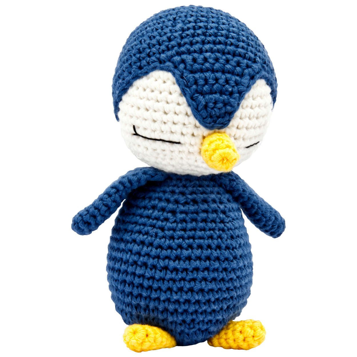 miniHeld Babypuppe Handgestrickter Pinguin gehäkelt aus Baumwolle Spielzeug 16 cm