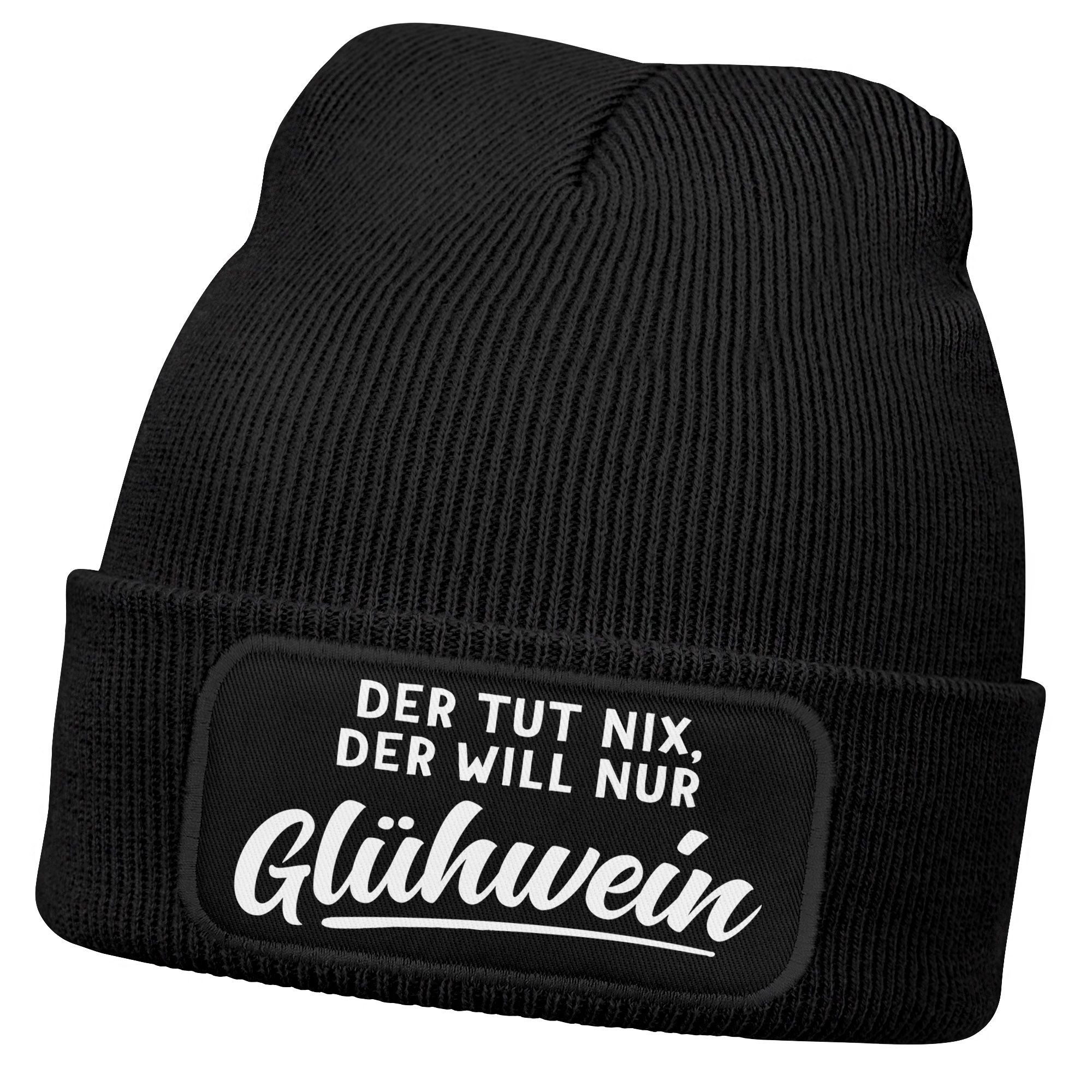 MoonWorks Strickmütze Herren Beanie mit Patch Strickmütze mit Spruch Glühwe günstig online kaufen