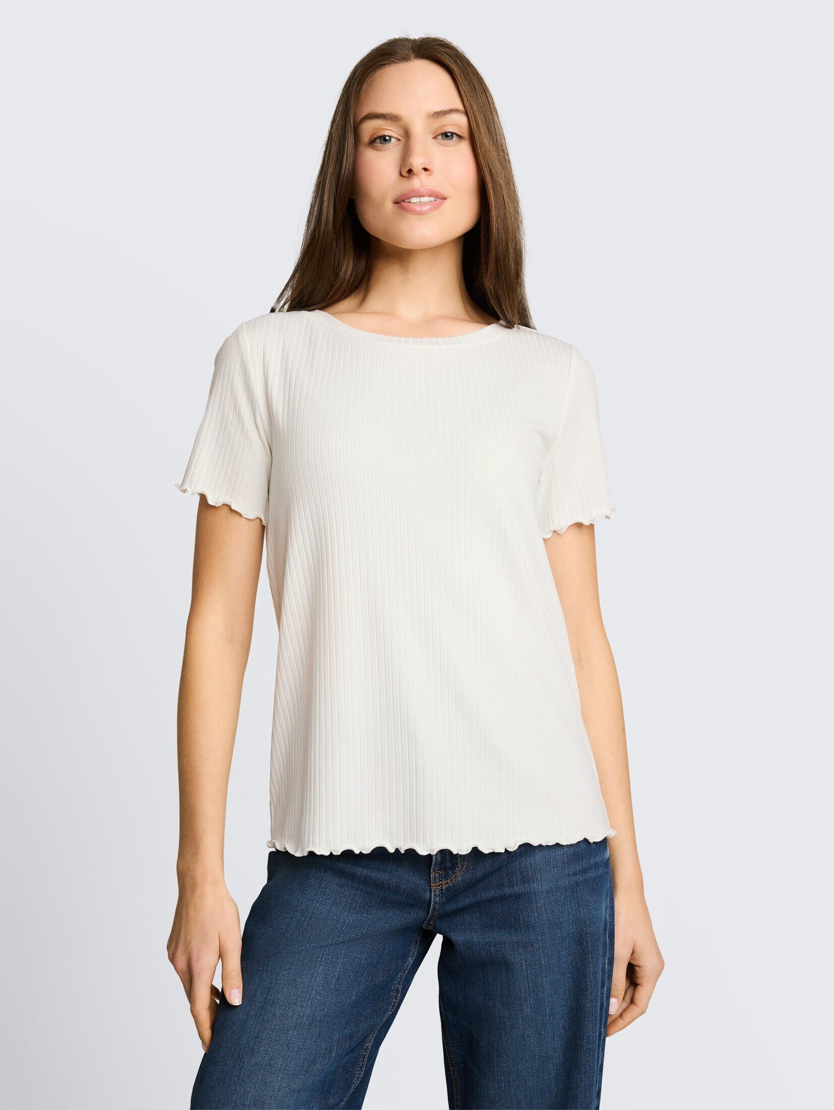TOM TAILOR T-Shirt T-Shirt T-Shirt mit Rippstruktur
