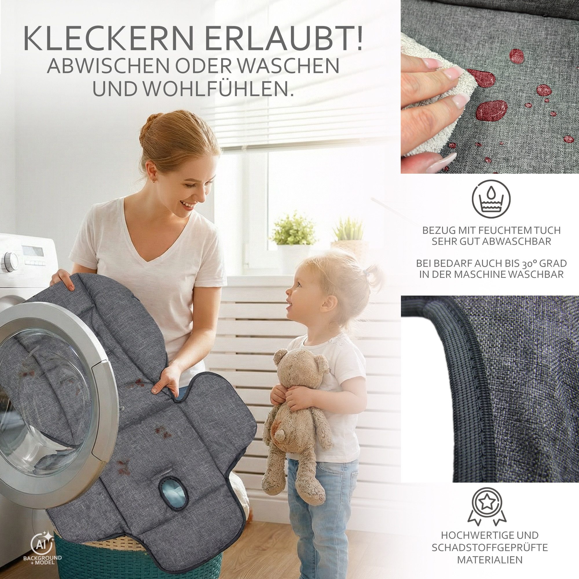 BambiniWelt by Rafael K. Hochstuhlauflage Ersatzbezug Sitzkissen kompatibel mit PEG PEREGO Prima Pappa Diner – Bild 4 von 5