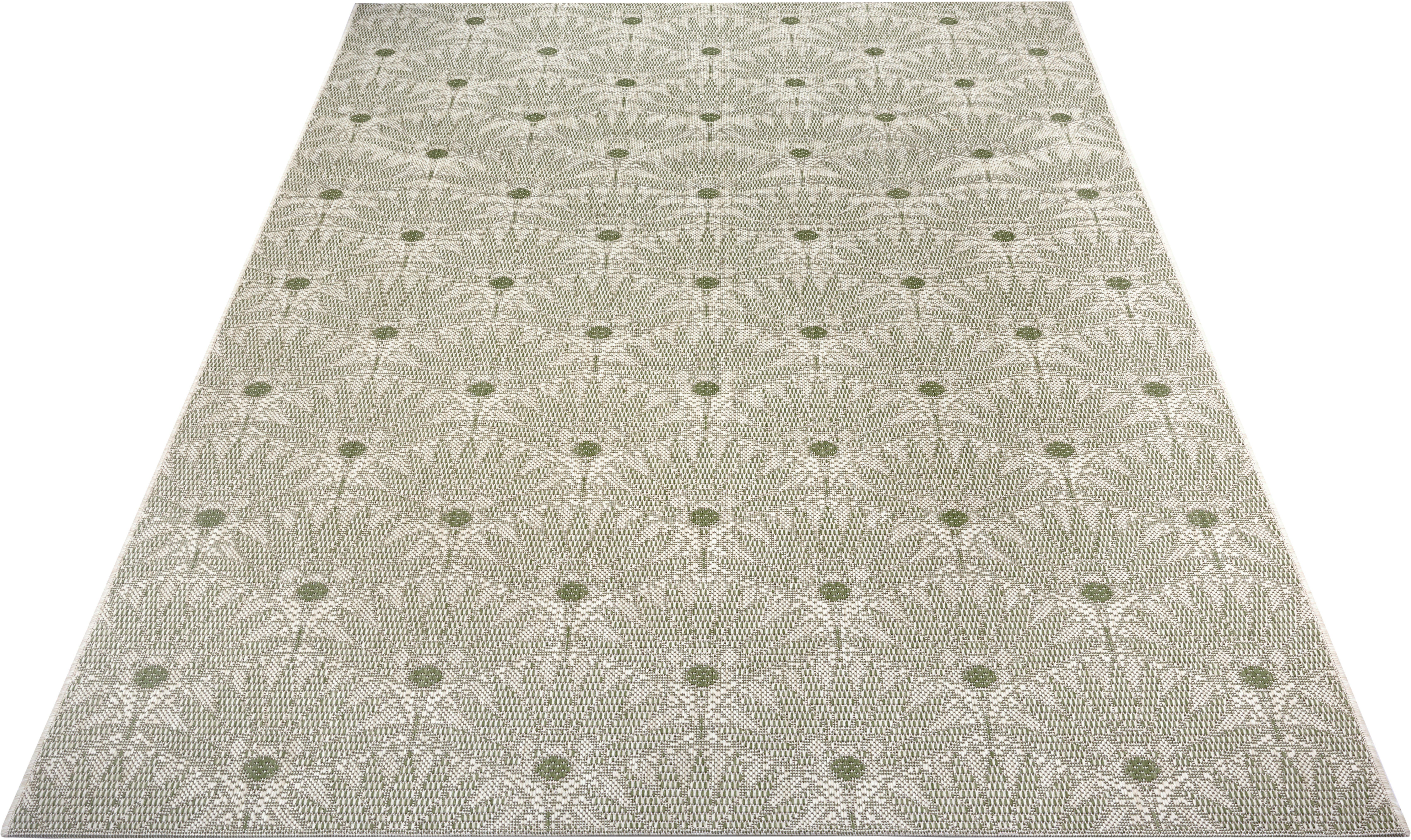 Muster, 3 rechteckig, Kaia, Leonique, pflegeleicht, & mm, Höhe: strapazierfähig Teppich florales Flachgewebe