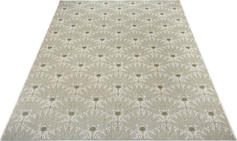 Teppich Kaia, Leonique, rechteckig, Höhe: 3 mm, florales Muster,  strapazierfähig & pflegeleicht, Flachgewebe