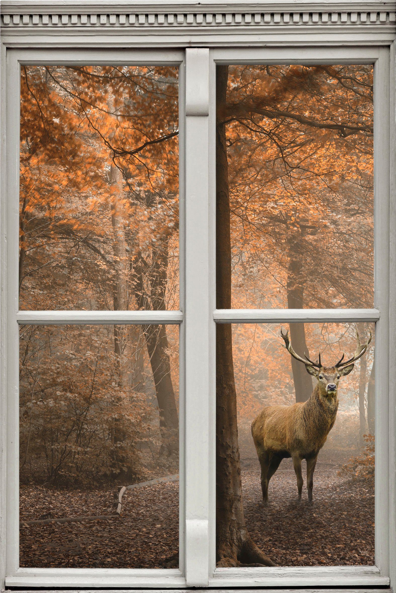 queence Wandsticker Hirsch, Wandsticker, Wandbild, selbstklebend, günstig online kaufen