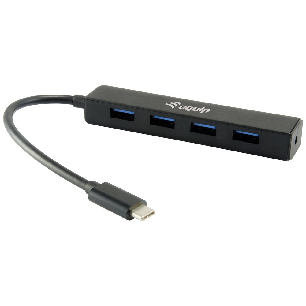 USB-Verteiler Equip 4 Port USB-C® (USB 3.2 Gen 2) Multiport Hub Schwarz